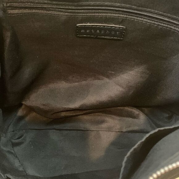 Metaphor black and cream satchel with suede accent - Picture 4 of 8